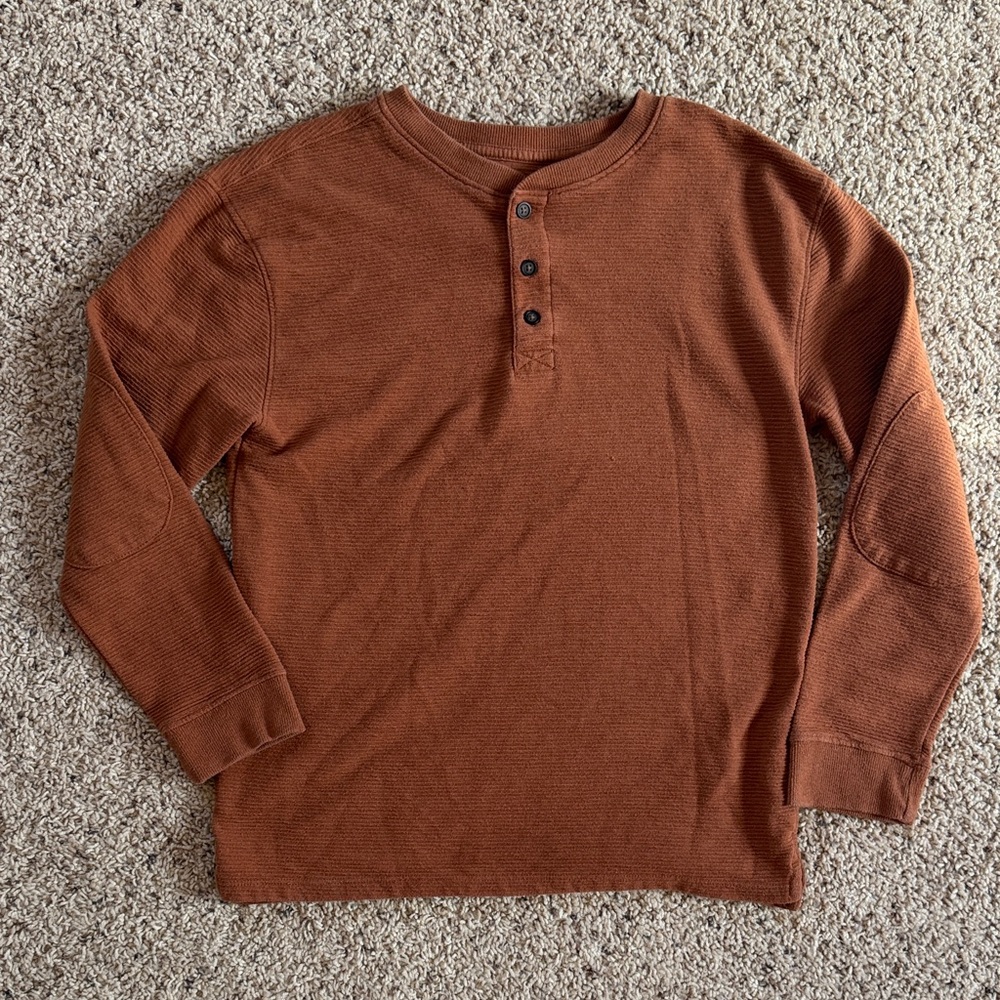 Cat & Jack Rust Long Sleeve Henley Shirt